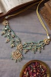 Paisley Pop_Green Bahar Kundan Choker Necklace _at_Aza_Fashions