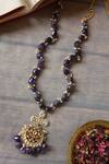 Shop_Paisley Pop_Purple Kundan Amethyst Stone Pendant Necklace _Online_at_Aza_Fashions