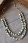 Shop_Paisley Pop_Blue Pearls, Stones Layered And Onyx Necklace _Online_at_Aza_Fashions