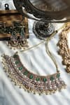 Buy_Paisley Pop_Green Polki Mint Pearl Choker Set _Online_at_Aza_Fashions