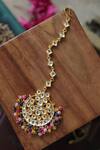 Shop_Paisley Pop_Multi Color Kundan Embellished Maangtikka _at_Aza_Fashions