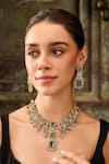 Paisley Pop_Green Polki Mint Embellished Necklace Set _Online_at_Aza_Fashions