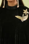 Shop_Samyukta Singhania_Black Velvet Sequins Embellished Cape And Pant Set _Online_at_Aza_Fashions