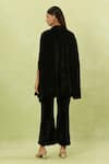 Shop_Samyukta Singhania_Black Velvet Sequins Embellished Cape And Pant Set _at_Aza_Fashions