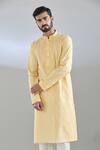 Arihant Rai Sinha_Gold Polyester, Cotton Mirrors, Embroidery Butti Kurta Set_Online_at_Aza_Fashions