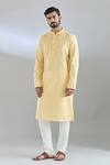 Arihant Rai Sinha_Gold Polyester, Cotton Mirrors, Embroidery Butti Kurta Set_at_Aza_Fashions
