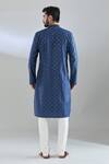 Shop_Arihant Rai Sinha_Blue Polyester, Cotton Mirrors Embroidered Navy Kurta Set _at_Aza_Fashions