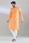 Buy_Arihant Rai Sinha_Orange Polyester Mirrors Maze Embroidered Kurta Set _Online_at_Aza_Fashions