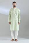 Buy_Arihant Rai Sinha_Green Polyester, Cotton Embroidery Blossom Crest Kurta Set _Online_at_Aza_Fashions
