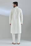Shop_Arihant Rai Sinha_Cream Polyester, Cotton Embroidery Floral Crest Kurta Set _at_Aza_Fashions