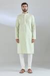 Arihant Rai Sinha Green Polyester, Cotton Embroidery Floral Kurta Set Online at Aza Fashions Arihant Rai Sinha_Green Polyester, Cotton Embroidery Floral Kurta Set _Online_at_Aza_Fashions