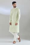 Buy_Arihant Rai Sinha_Green Polyester, Cotton Sequins, Embroidery Paisley Kurta Set _at_Aza_Fashions