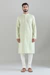 Buy_Arihant Rai Sinha_Green Polyester, Cotton Sequins, Embroidery Paisley Kurta Set _Online_at_Aza_Fashions