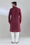 Shop_Arihant Rai Sinha_Maroon Kurta Cotton Embroidery Dori Set _at_Aza_Fashions