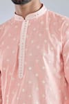 Arihant Rai Sinha_Peach Cotton, Polyester Sequins Dori And Embroidered Kurta Set _at_Aza_Fashions