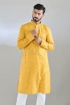 Buy Arihant Rai Sinha Yellow Chanderi, Cotton, Polyester Sequins Chikankari Embroidered Kurta Set Online at Aza Fashions Buy_Arihant Rai Sinha_Yellow Chanderi, Cotton, Polyester Sequins Chikankari Embroidered Kurta Set_Online_at_Aza_Fashions