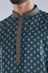 Arihant Rai Sinha Blue Polyester, Cotton Navy Geometric Print Kurta Set Online at Aza Fashions Arihant Rai Sinha_Blue Polyester, Cotton Navy Geometric Print Kurta Set _Online_at_Aza_Fashions
