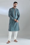 Buy Arihant Rai Sinha Blue Polyester, Cotton Navy Geometric Print Kurta Set at Aza Fashions Buy_Arihant Rai Sinha_Blue Polyester, Cotton Navy Geometric Print Kurta Set _at_Aza_Fashions