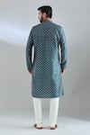 Shop Arihant Rai Sinha Blue Polyester, Cotton Navy Geometric Print Kurta Set at Aza Fashions Shop_Arihant Rai Sinha_Blue Polyester, Cotton Navy Geometric Print Kurta Set _at_Aza_Fashions