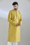Arihant Rai Sinha_Green Polyester Mirrors, Sequins, Embroidery Work Kurta Set _Online_at_Aza_Fashions