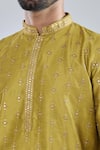 Arihant Rai Sinha_Green Polyester Mirrors, Sequins, Embroidery Work Kurta Set _at_Aza_Fashions