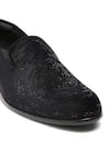 Shop_Asuka_Black Crystals Velvet Hand Embroidered Shoes _Online_at_Aza_Fashions