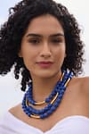 Mnsh_Blue Bead Layered Necklace _at_Aza_Fashions