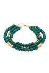 Mnsh_Gold Plated And Green Bead Layered Necklace _Online_at_Aza_Fashions