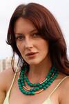 Buy_Mnsh_Gold Plated And Green Bead Layered Necklace _at_Aza_Fashions
