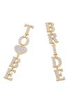 Shop_Mnsh_Gold Plated Rhinestones Bride To Be Dangler Earrings_at_Aza_Fashions