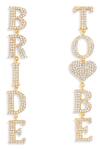 Mnsh_Gold Plated Rhinestones Bride To Be Dangler Earrings_Online_at_Aza_Fashions