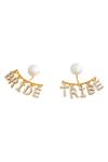 Mnsh_Gold Plated Rhinestones Bride Tribe Earrings _Online_at_Aza_Fashions
