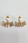 Shop_Mnsh_Gold Plated Rhinestones Bride Tribe Earrings _Online_at_Aza_Fashions
