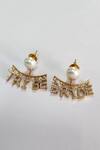 Shop_Mnsh_Gold Plated Rhinestones Bride Tribe Earrings _at_Aza_Fashions