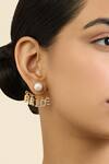 Buy_Mnsh_Gold Plated Rhinestones Bride Tribe Earrings _at_Aza_Fashions