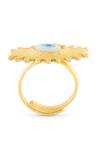 Mnsh_Gold Plated Pearls Evil Eye Shaped Ring_Online_at_Aza_Fashions