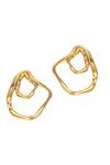 Shop_Mnsh_Gold Plated Fluid Double Wave Shaped Earrings_at_Aza_Fashions