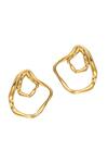 Mnsh_Gold Plated Fluid Double Wave Shaped Earrings_Online_at_Aza_Fashions