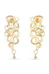 Shop_Mnsh_Gold Plated Crystals, Diamonds Cubic Zirconia Cutwork Earrings _at_Aza_Fashions