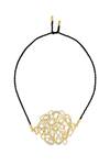 Shop_Mnsh_Gold Plated Cubic Zirconia Cutwork Pendant Necklace _at_Aza_Fashions
