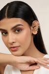 Buy_Mnsh_Gold Plated Crystals, Diamonds Cubic Zirconia Ear Climbers_at_Aza_Fashions