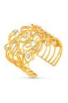 Mnsh_Gold Plated Diamonds, Crystals Cubic Zirconia Cuff Bracelet_Online_at_Aza_Fashions