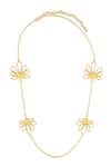 Shop_Mnsh_Gold Plated Gulabo Petal Long Chain Necklace _at_Aza_Fashions