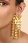 Shop_Mnsh_Gold Plated Lotus Dangler Earrings _Online_at_Aza_Fashions
