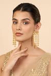 Buy_Mnsh_Gold Plated Lotus Dangler Earrings _at_Aza_Fashions