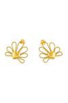 Shop_Mnsh_Gold Plated Bloom Petal Stud Earrings _at_Aza_Fashions