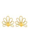 Mnsh_Gold Plated Bloom Petal Stud Earrings _Online_at_Aza_Fashions