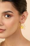 Buy_Mnsh_Gold Plated Bloom Petal Stud Earrings _at_Aza_Fashions