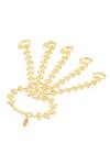 Mnsh_Gold Plated Lotus Design Full Hand Harness Bracelet_Online_at_Aza_Fashions