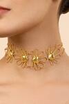 Shop_Mnsh_Gold Plated Petal Heart Choker _Online_at_Aza_Fashions